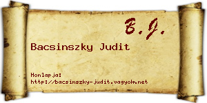 Bacsinszky Judit névjegykártya